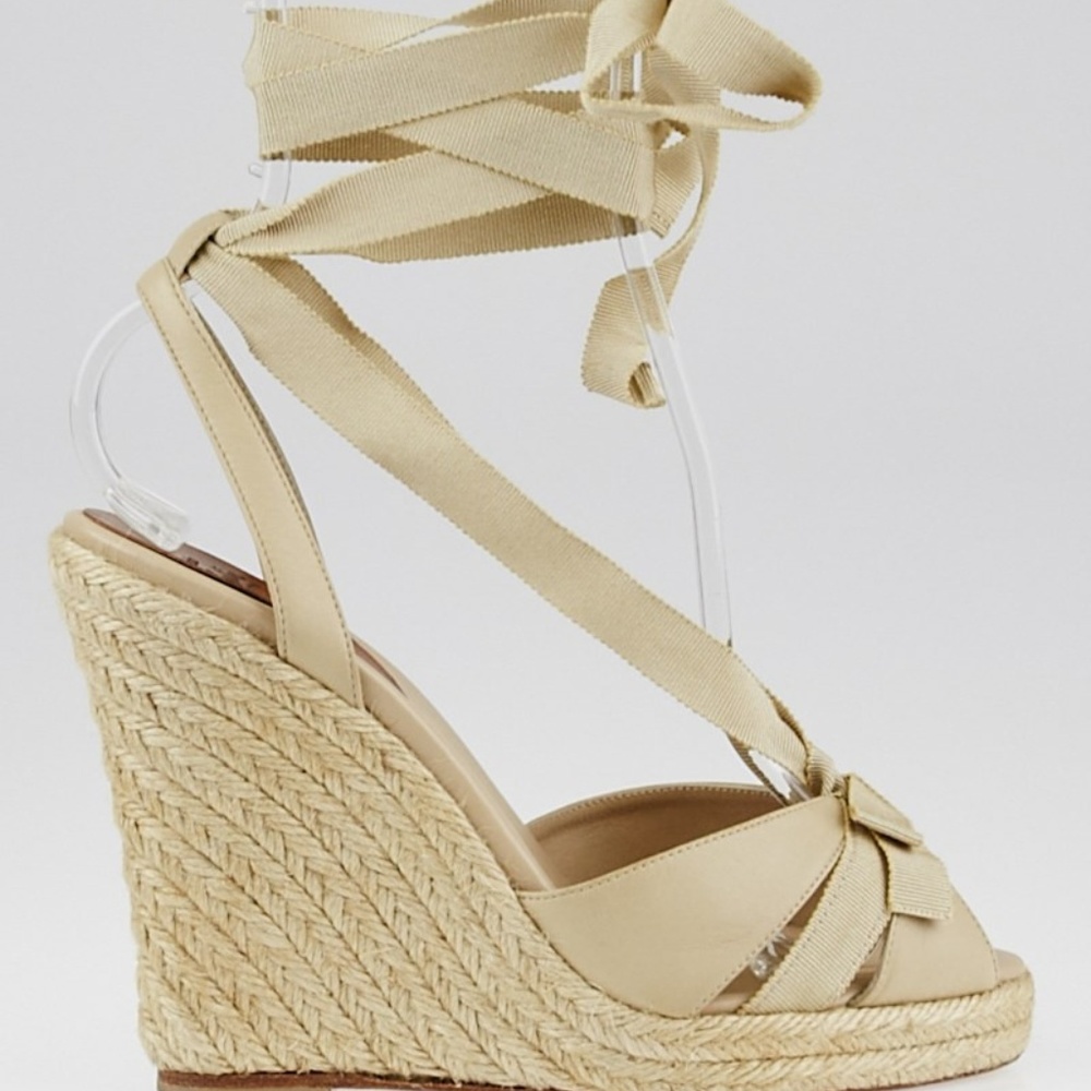 Christian Louboutin Nude Lace-Up Isa Espadrilles